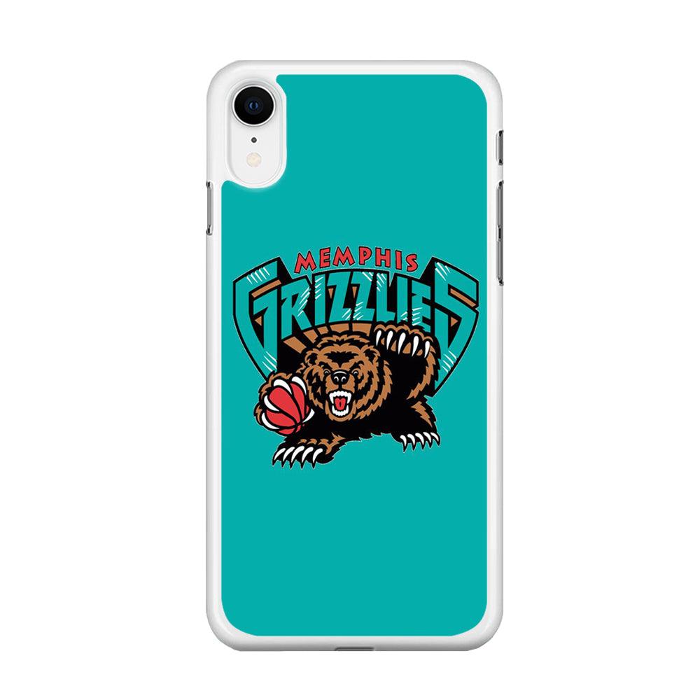 NBA Memphis Grizzlies Basketball 002 iPhone XR Case-Rubber / White (2D Case)-Xtracase