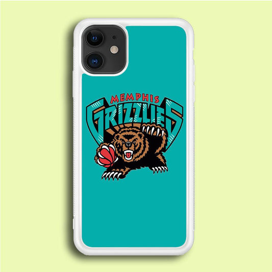 NBA Memphis Grizzlies Basketball 002 iPhone 12 Case-Rubber / White (2D Case)-Xtracase