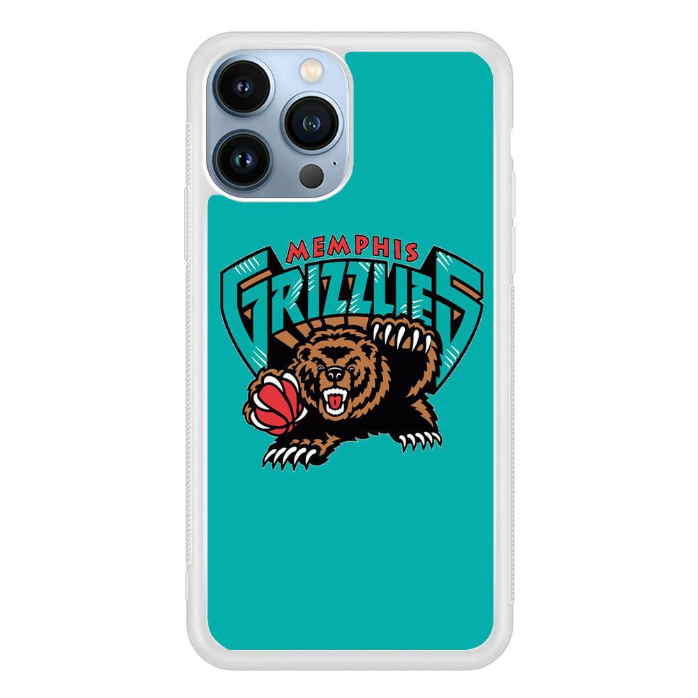 NBA Memphis Grizzlies Basketball 002 iPhone 13 Pro Case-Rubber / White (2D Case)-Xtracase