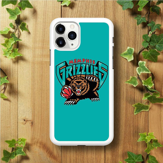 NBA Memphis Grizzlies Basketball 002 iPhone 11 Pro Case-Rubber / White (2D Case)-Xtracase