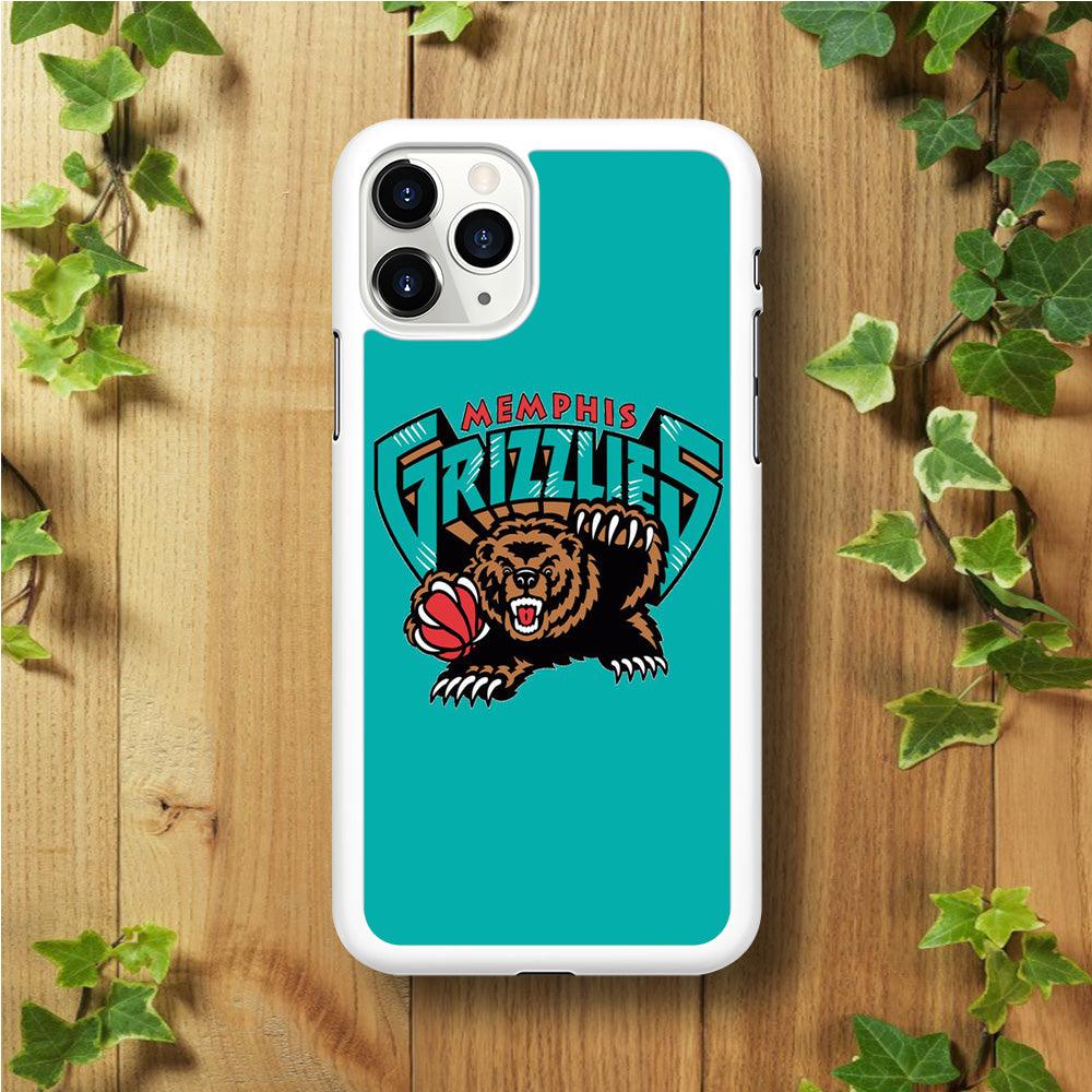 NBA Memphis Grizzlies Basketball 002 iPhone 11 Pro Max Case-Rubber / White (2D Case)-Xtracase