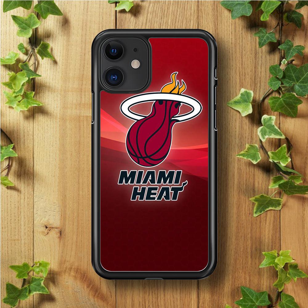 NBA Miami Heat Basketball 001 iPhone 11 Case-Rubber / Black (2D Case)-Xtracase