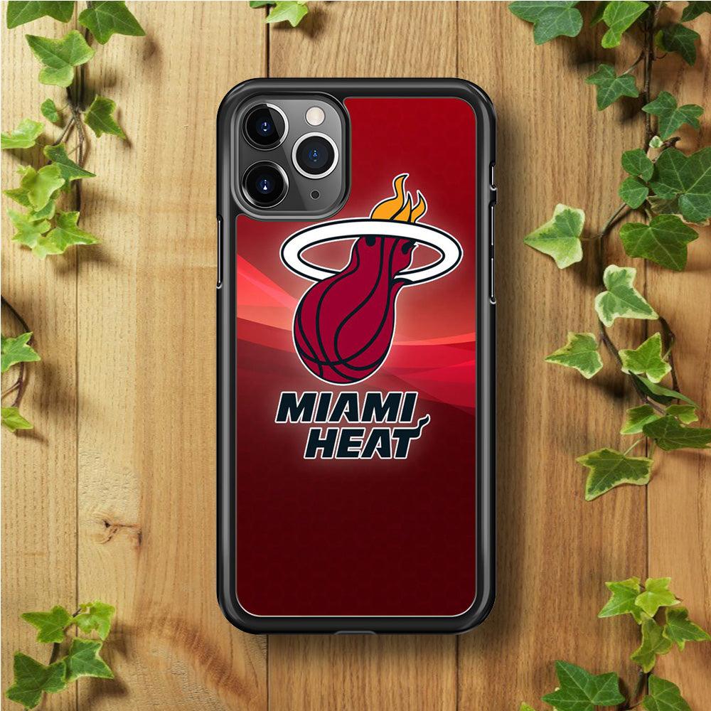 NBA Miami Heat Basketball 001 iPhone 11 Pro Max Case-Rubber / Black (2D Case)-Xtracase