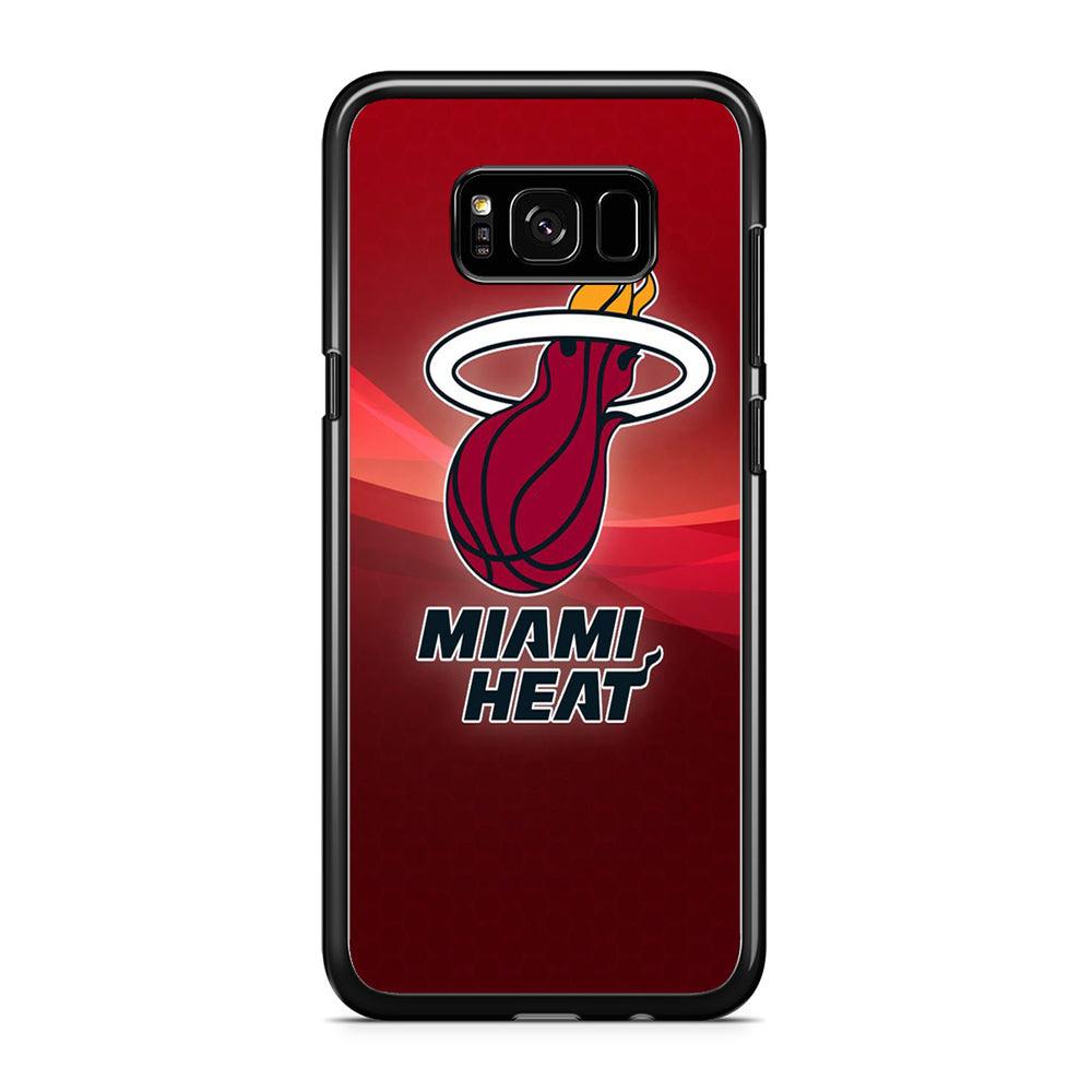 NBA Miami Heat Basketball 001 Samsung Galaxy S8 Case-Rubber / Black (2D Case)-Xtracase
