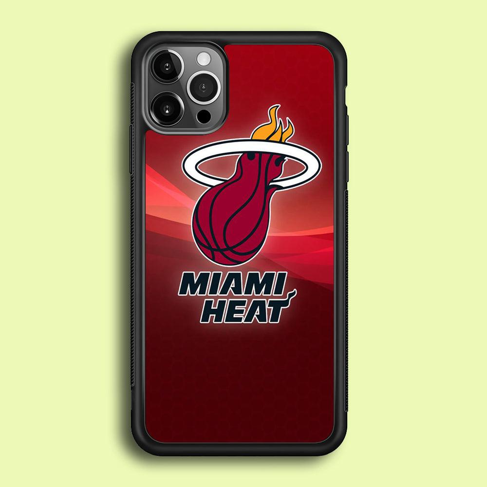 NBA Miami Heat Basketball 001 iPhone 12 Pro Max Case-Rubber / Black (2D Case)-Xtracase