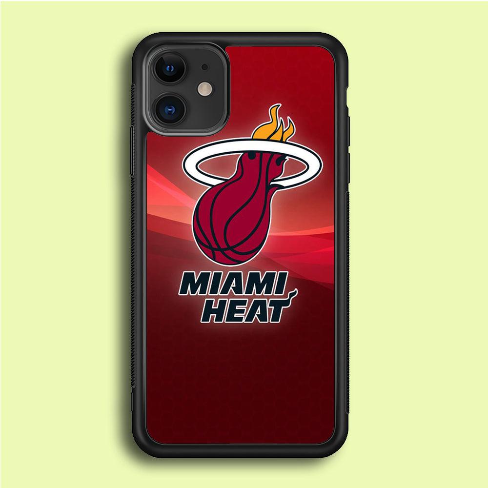 NBA Miami Heat Basketball 001 iPhone 12 Mini Case-Rubber / Black (2D Case)-Xtracase