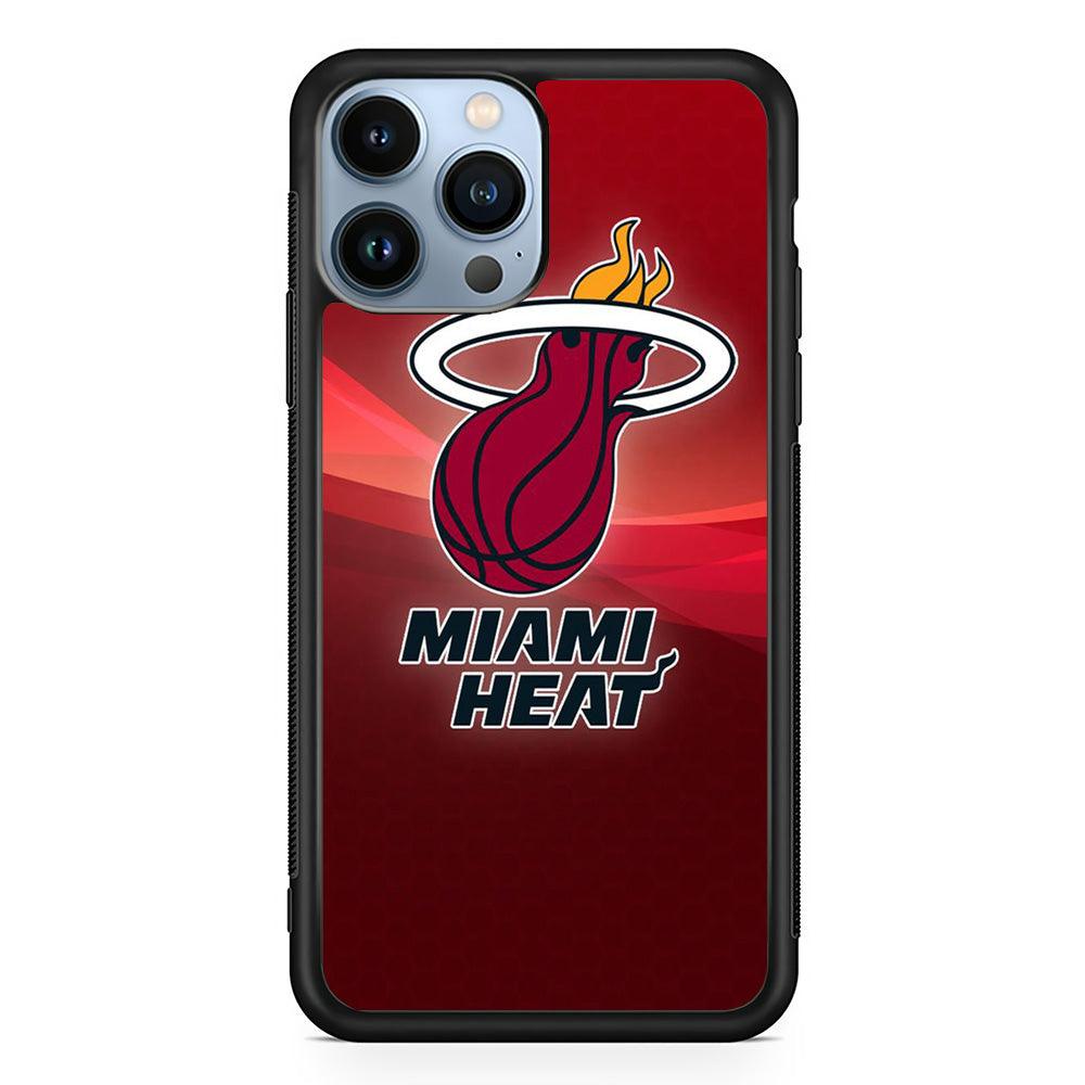 NBA Miami Heat Basketball 001 iPhone 13 Pro Case-Rubber / Black (2D Case)-Xtracase