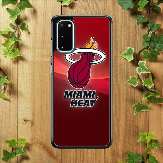 NBA Miami Heat Basketball 001 Samsung Galaxy S20 Case-Rubber / White (2D Case)-Xtracase