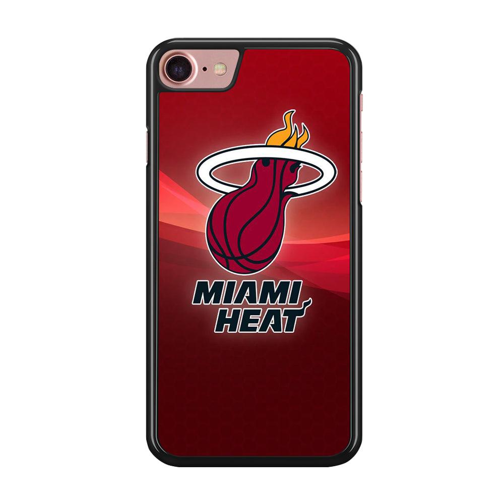 NBA Miami Heat Basketball 001 iPhone 8 Case-Rubber / Black (2D Case)-Xtracase