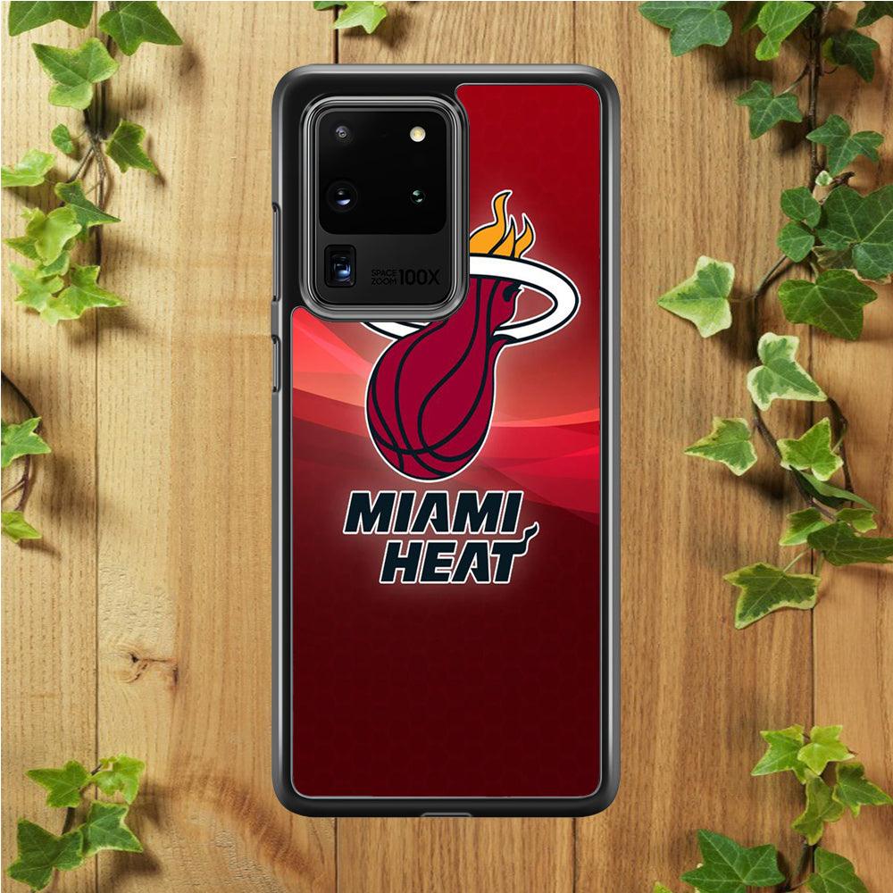 NBA Miami Heat Basketball 001 Samsung Galaxy S20 Ultra Case-Rubber / White (2D Case)-Xtracase