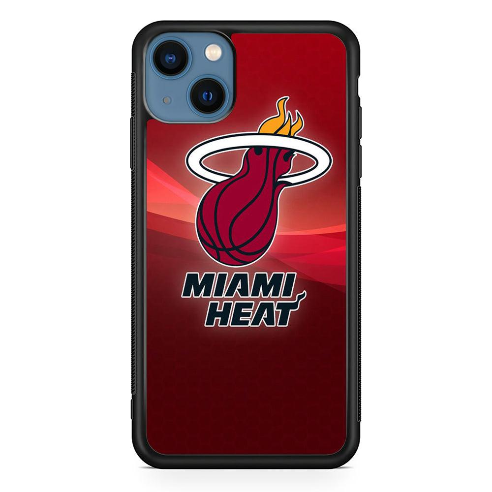 NBA Miami Heat Basketball 001 iPhone 13 Mini Case-Rubber / Black (2D Case)-Xtracase