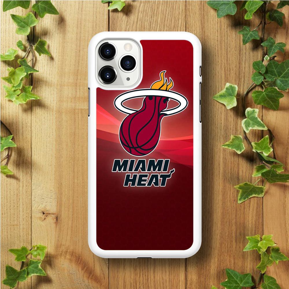 NBA Miami Heat Basketball 001 iPhone 11 Pro Case-Rubber / White (2D Case)-Xtracase