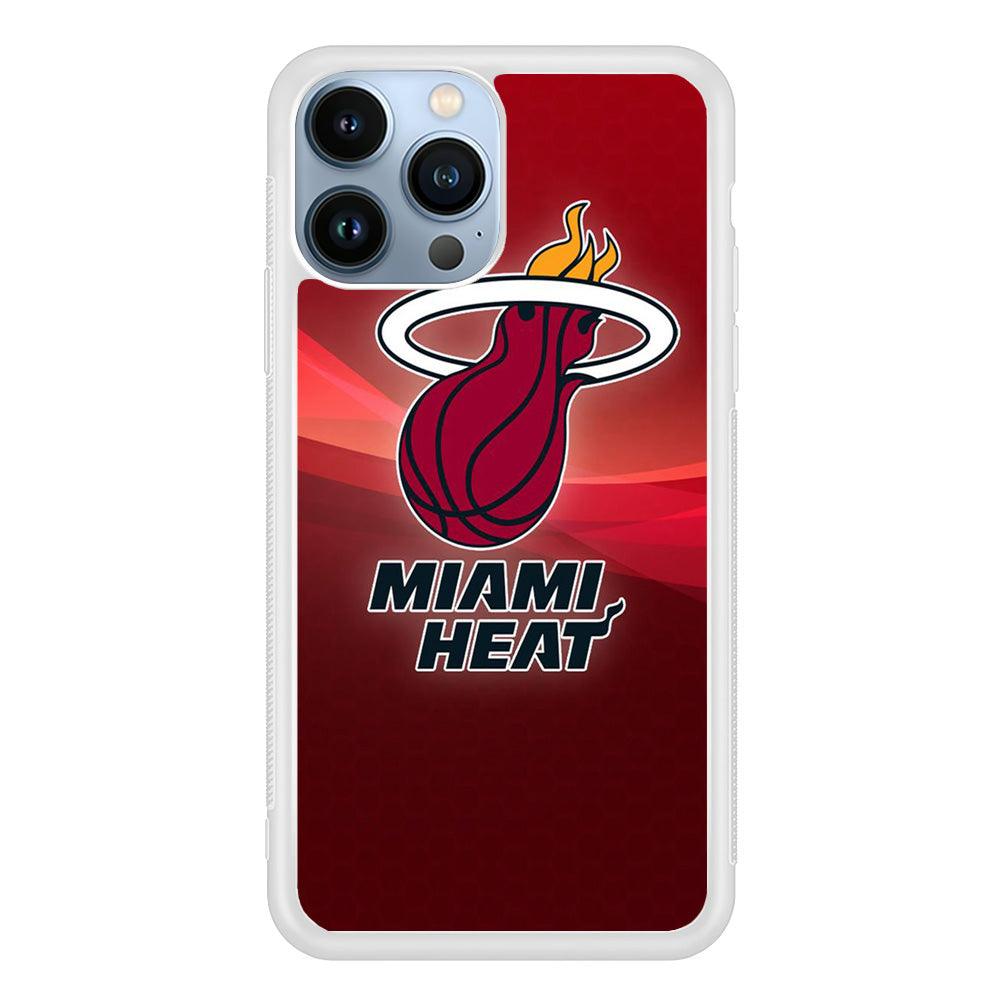 NBA Miami Heat Basketball 001 iPhone 13 Pro Case-Rubber / White (2D Case)-Xtracase