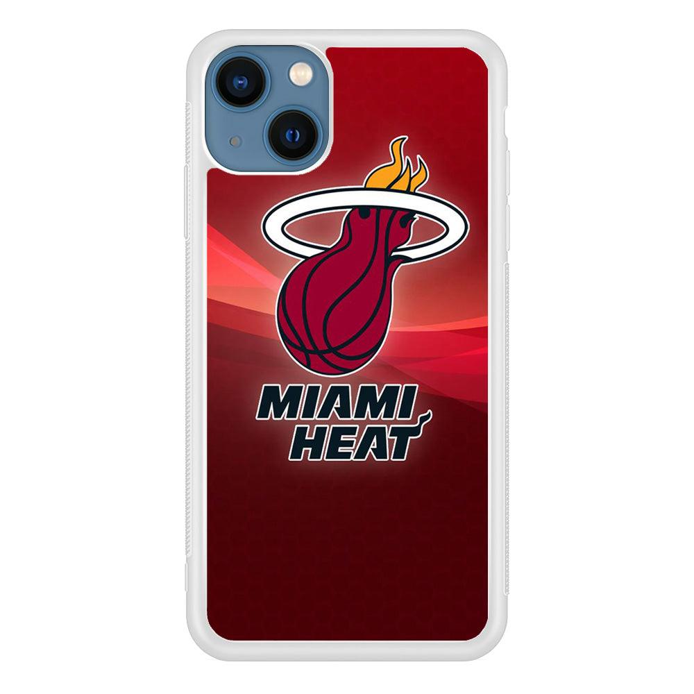 NBA Miami Heat Basketball 001 iPhone 13 Case-Rubber / White (2D Case)-Xtracase