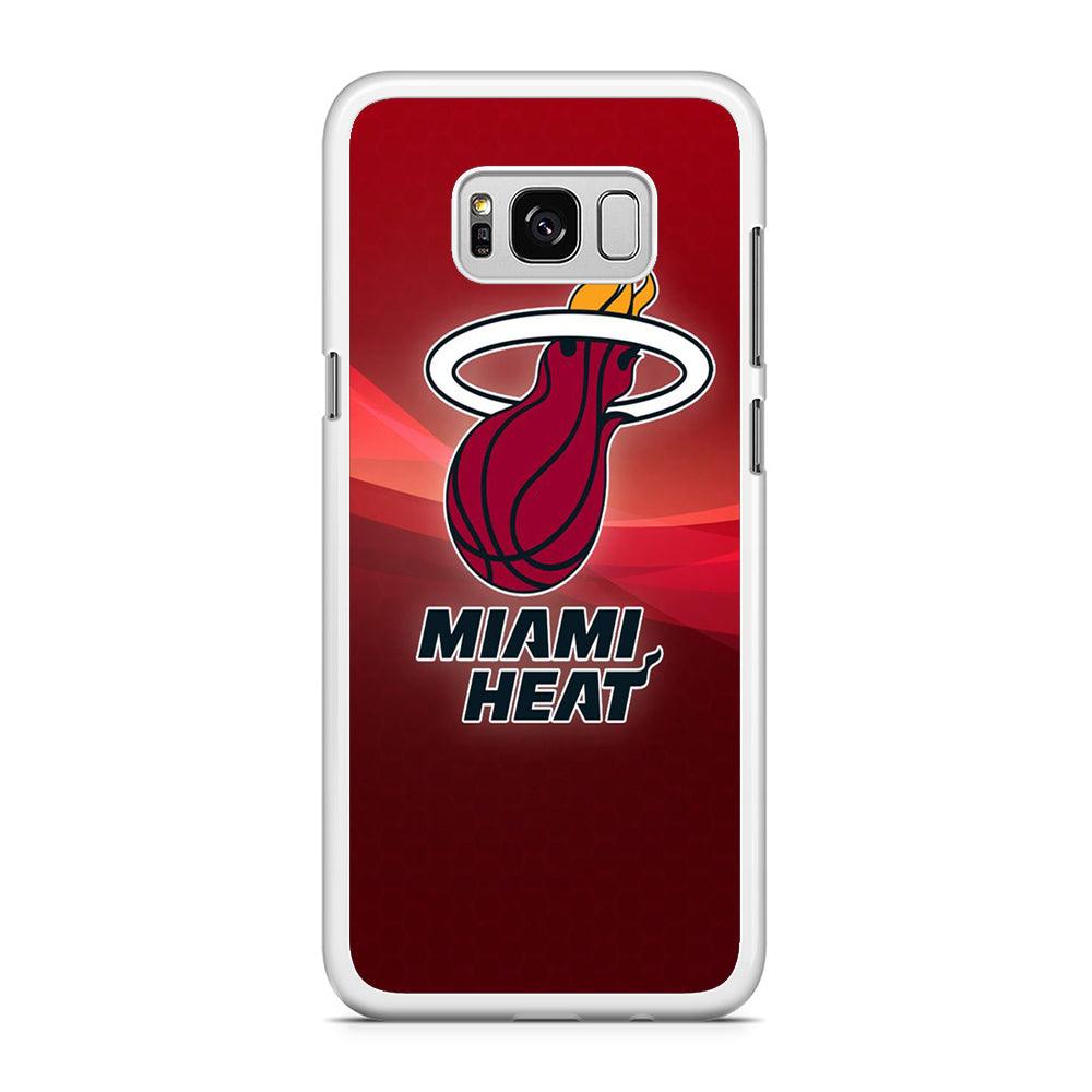 NBA Miami Heat Basketball 001 Samsung Galaxy S8 Case-Rubber / White (2D Case)-Xtracase