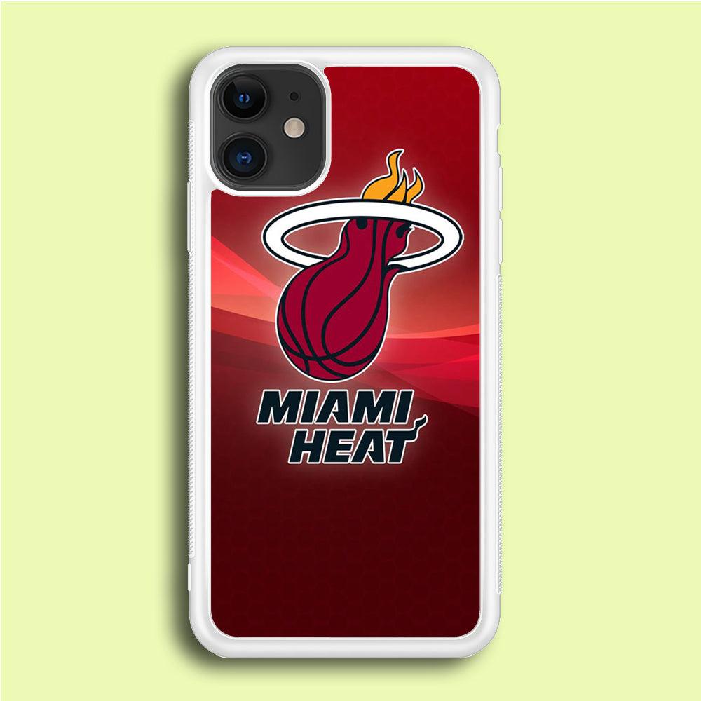 NBA Miami Heat Basketball 001 iPhone 12 Mini Case-Rubber / White (2D Case)-Xtracase