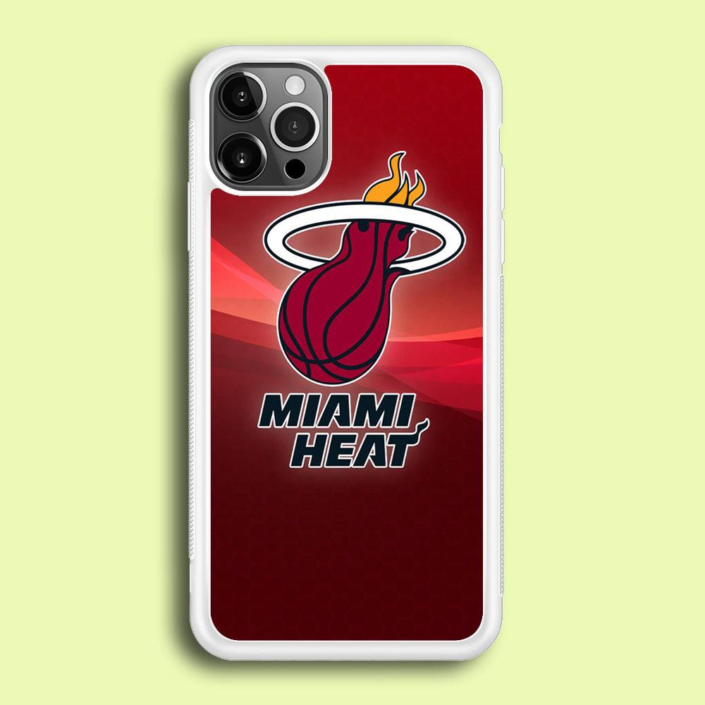 NBA Miami Heat Basketball 001 iPhone 12 Pro Max Case-Rubber / White (2D Case)-Xtracase