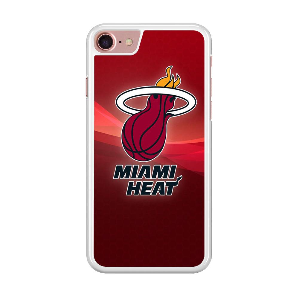 NBA Miami Heat Basketball 001 iPhone 8 Case-Rubber / White (2D Case)-Xtracase