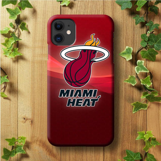 NBA Miami Heat Basketball 001 iPhone 11 Case-Plastic / Full Wrap (3D Case)-Xtracase