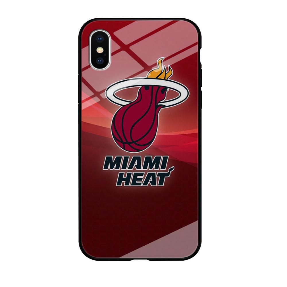 NBA Miami Heat Basketball 001 iPhone Xs Case-Tempered Glass Case-Xtracase