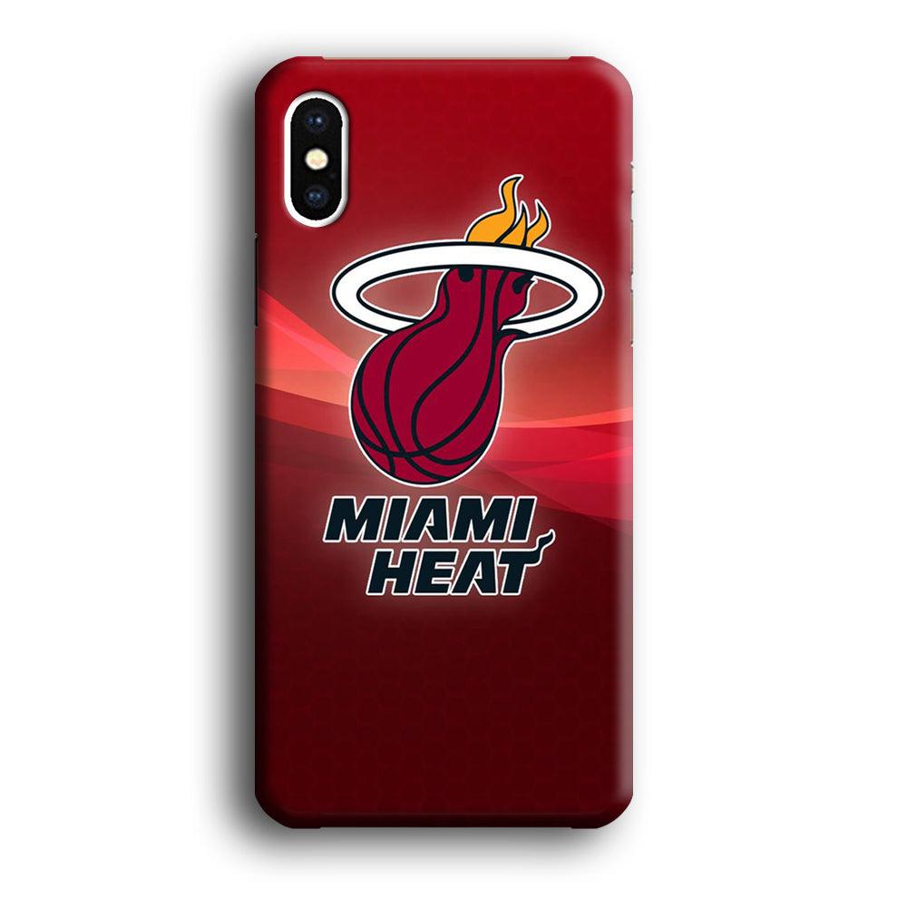 NBA Miami Heat Basketball 001 iPhone Xs Case-Plastic / Full Wrap (3D Case)-Xtracase