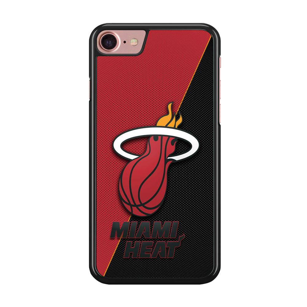 NBA Miami Heat Basketball 002 iPhone SE 2020 Case-Rubber / Black (2D Case)-Xtracase