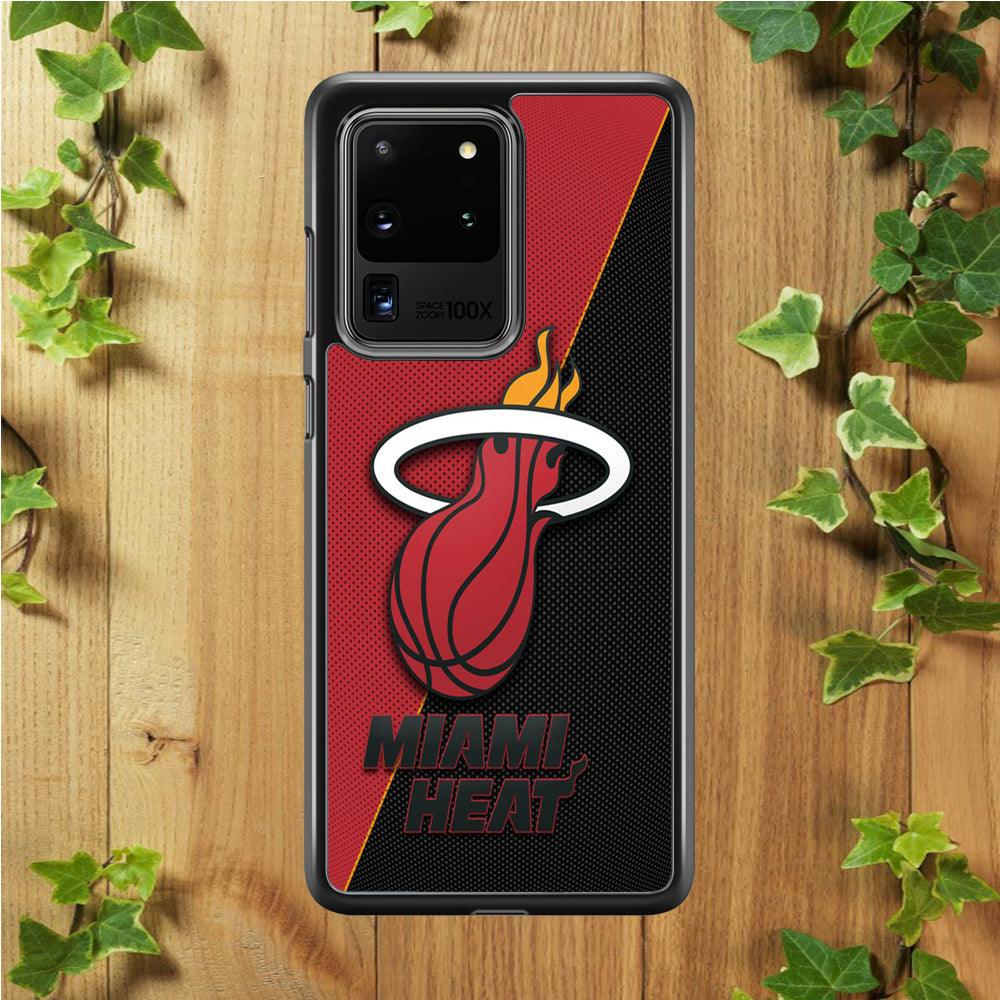 NBA Miami Heat Basketball 002 Samsung Galaxy S20 Ultra Case-Rubber / White (2D Case)-Xtracase