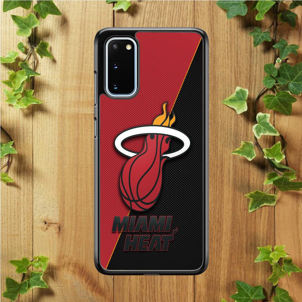 NBA Miami Heat Basketball 002 Samsung Galaxy S20 Case-Rubber / Black (2D Case)-Xtracase