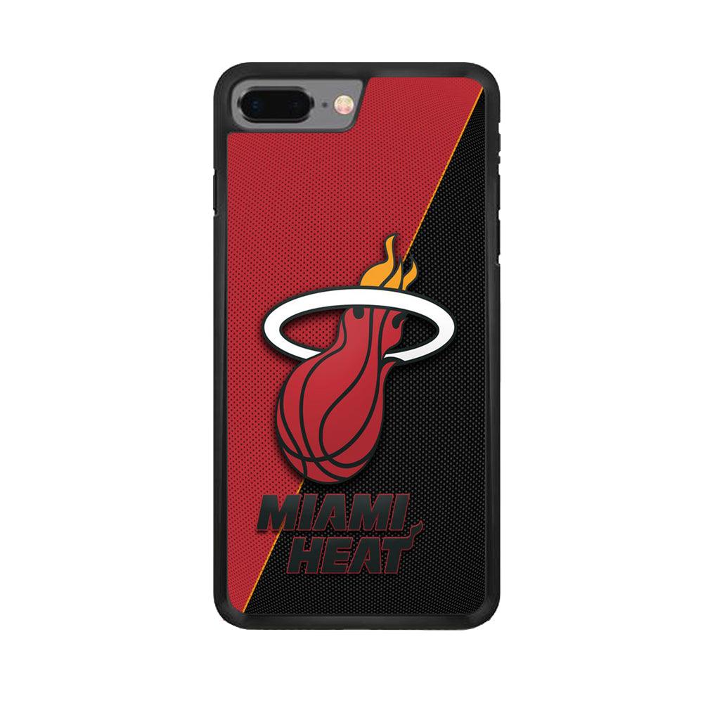 NBA Miami Heat Basketball 002 iPhone 8 Plus Case-Rubber / Black (2D Case)-Xtracase