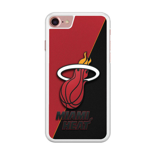 NBA Miami Heat Basketball 002 iPhone SE 2020 Case-Rubber / White (2D Case)-Xtracase