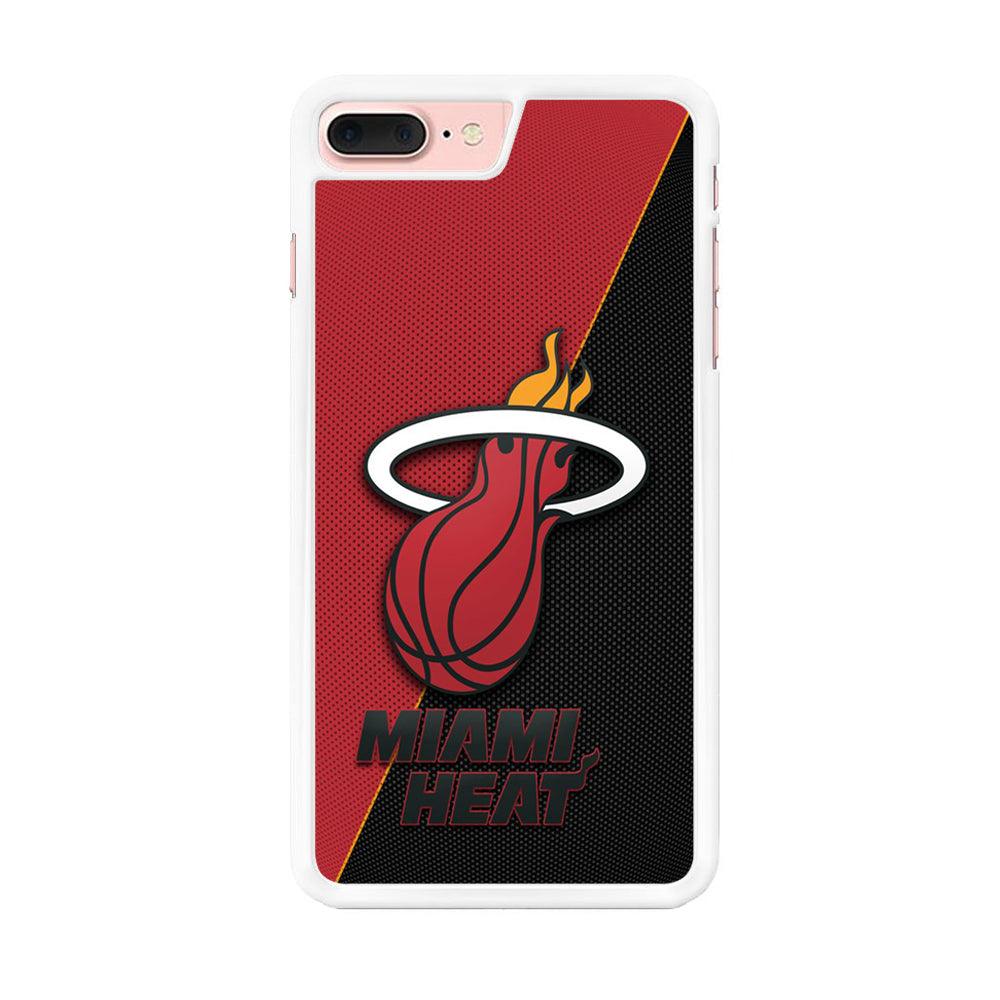 NBA Miami Heat Basketball 002 iPhone 8 Plus Case-Rubber / White (2D Case)-Xtracase