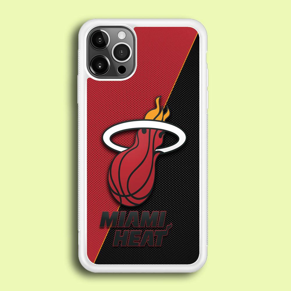 NBA Miami Heat Basketball 002 iPhone 12 Pro Case-Rubber / White (2D Case)-Xtracase