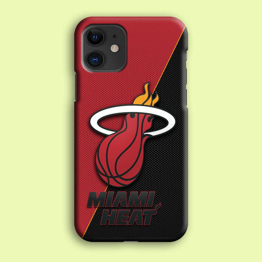 NBA Miami Heat Basketball 002 iPhone 12 Case-Plastic / Full Wrap (3D Case)-Xtracase
