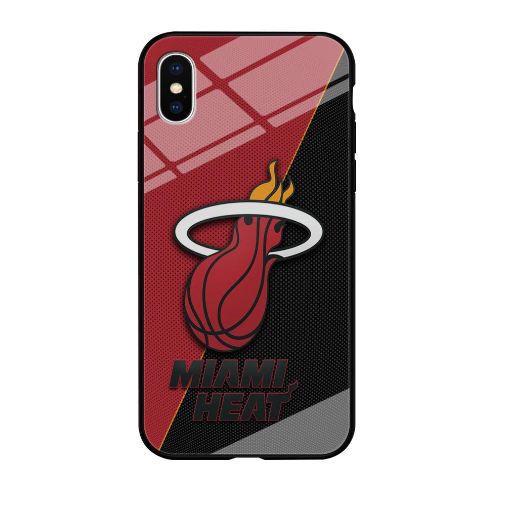 NBA Miami Heat Basketball 002 iPhone Xs Case-Tempered Glass Case-Xtracase