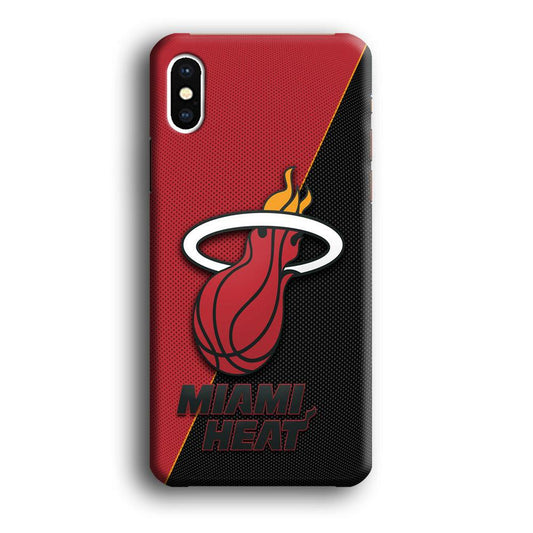 NBA Miami Heat Basketball 002 iPhone Xs Case-Plastic / Full Wrap (3D Case)-Xtracase