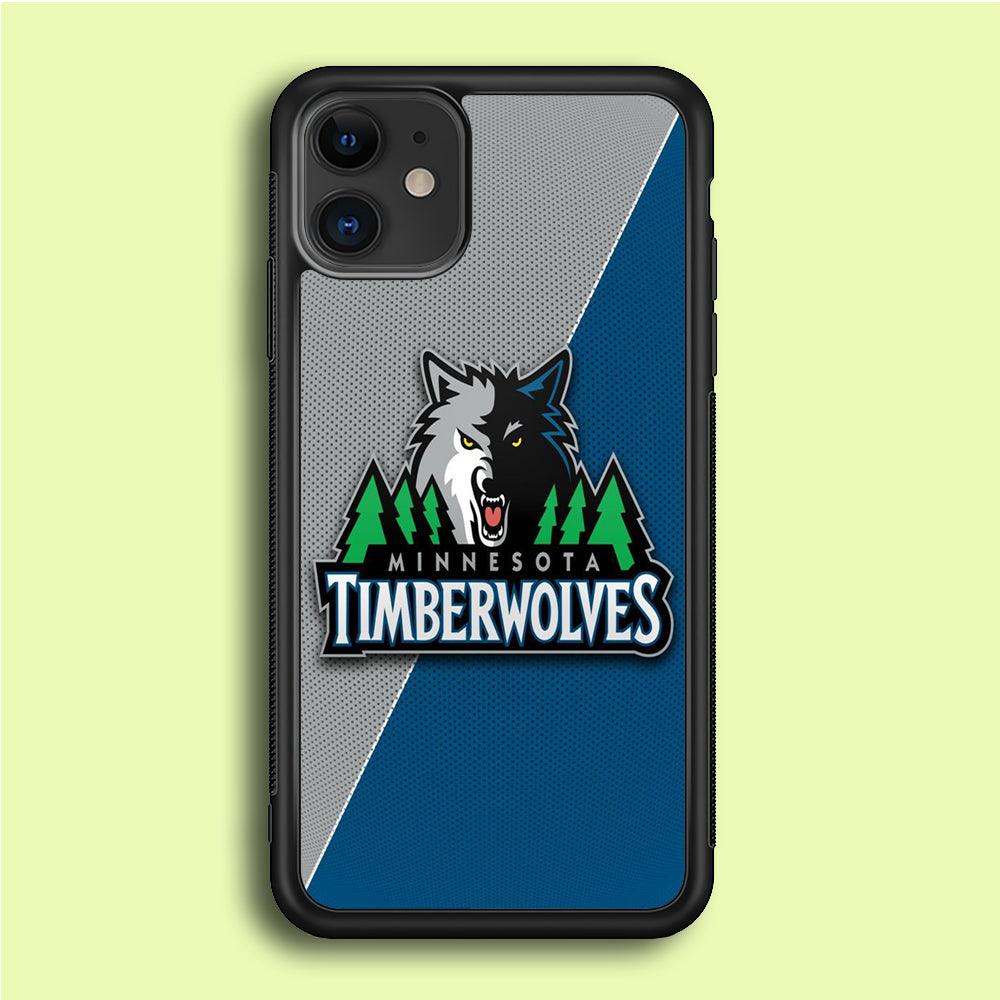 NBA Minnesota Timberwolves Basketball 001 iPhone 12 Case-Rubber / Black (2D Case)-Xtracase