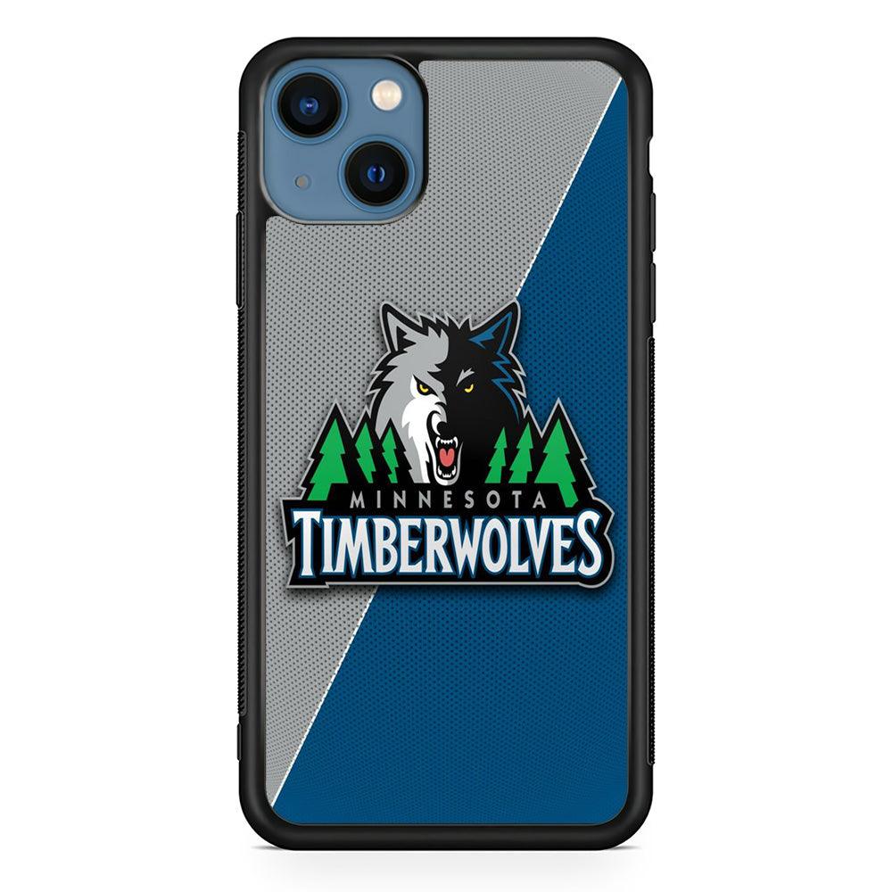 NBA Minnesota Timberwolves Basketball 001 iPhone 13 Case-Rubber / Black (2D Case)-Xtracase