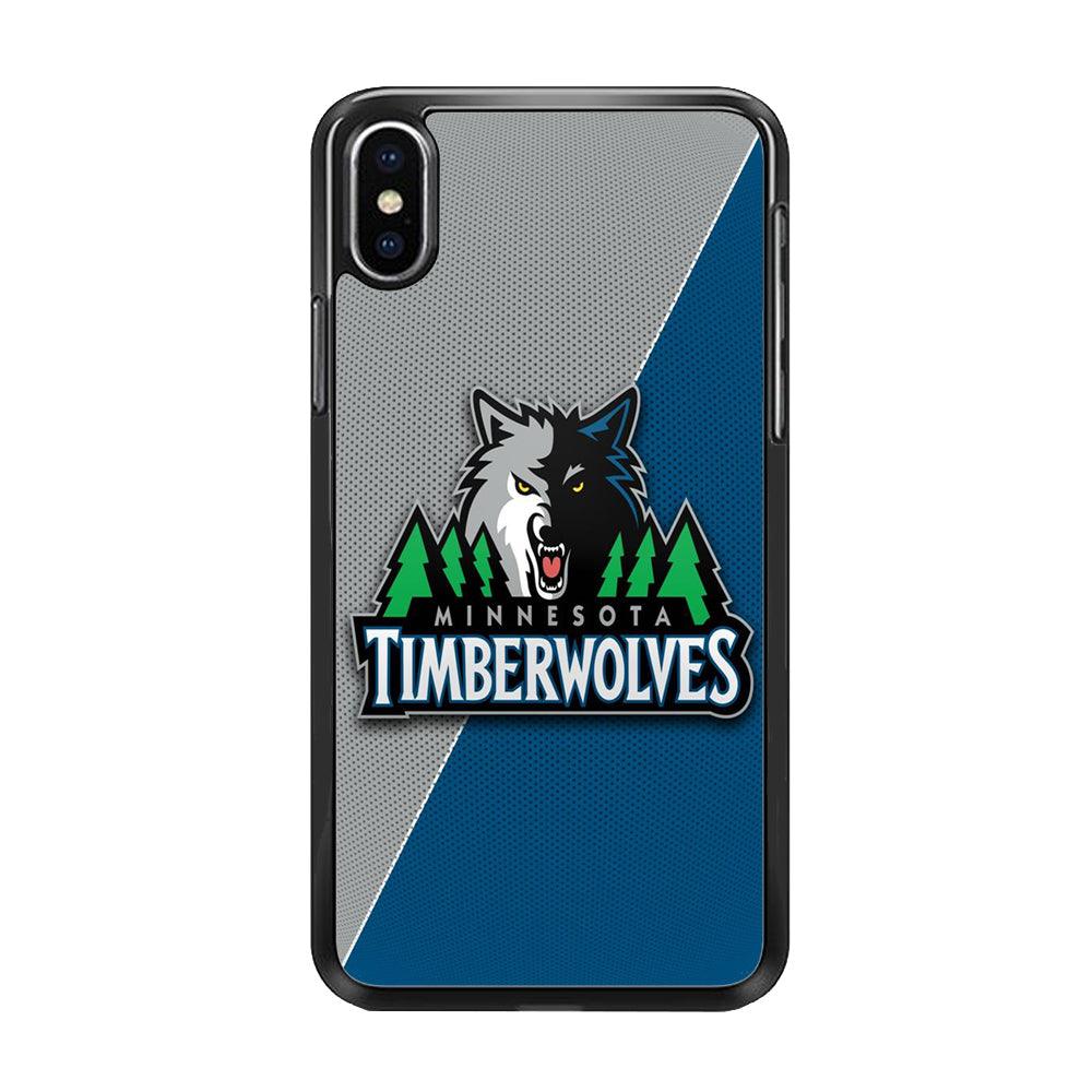 NBA Minnesota Timberwolves Basketball 001 iPhone Xs Case-Rubber / Black (2D Case)-Xtracase