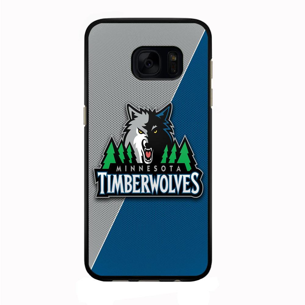 NBA Minnesota Timberwolves Basketball 001 Samsung Galaxy S7 Edge Case-Rubber / Black (2D Case)-Xtracase