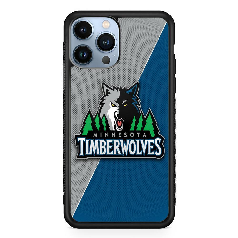 NBA Minnesota Timberwolves Basketball 001 iPhone 13 Pro Case-Rubber / Black (2D Case)-Xtracase
