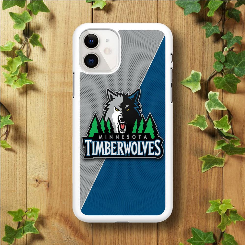 NBA Minnesota Timberwolves Basketball 001 iPhone 11 Case-Rubber / White (2D Case)-Xtracase