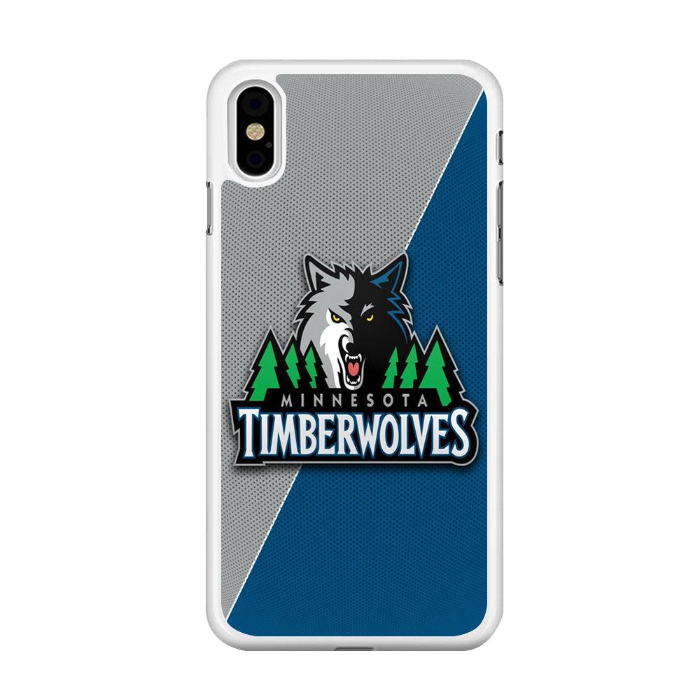 NBA Minnesota Timberwolves Basketball 001 iPhone Xs Case-Rubber / White (2D Case)-Xtracase