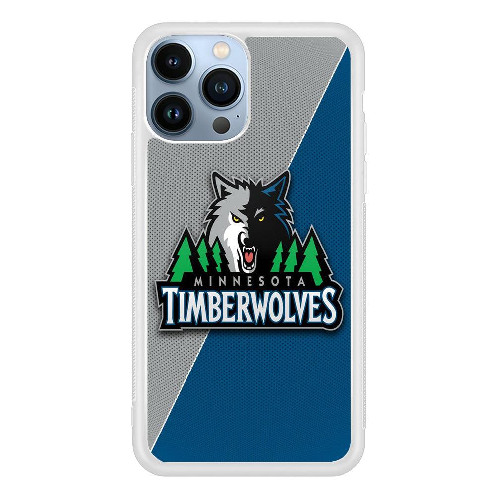 NBA Minnesota Timberwolves Basketball 001 iPhone 13 Pro Case-Rubber / White (2D Case)-Xtracase