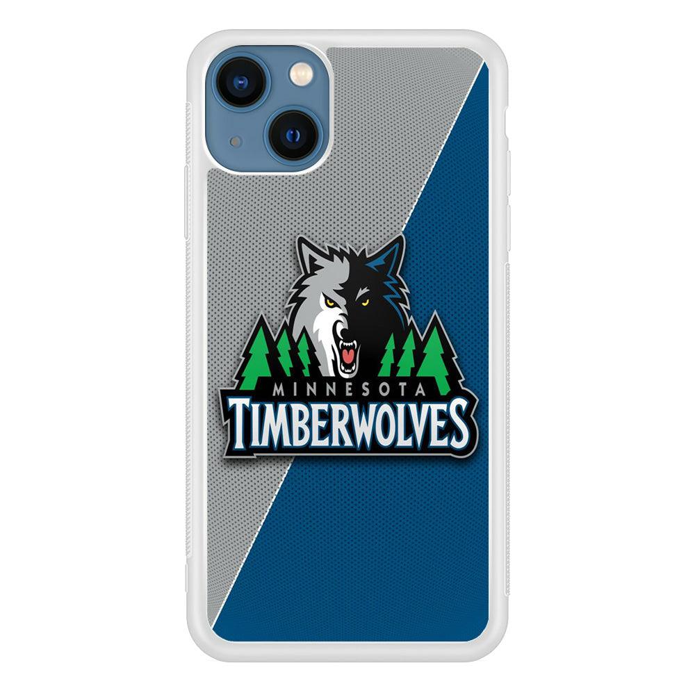 NBA Minnesota Timberwolves Basketball 001 iPhone 13 Case-Rubber / White (2D Case)-Xtracase