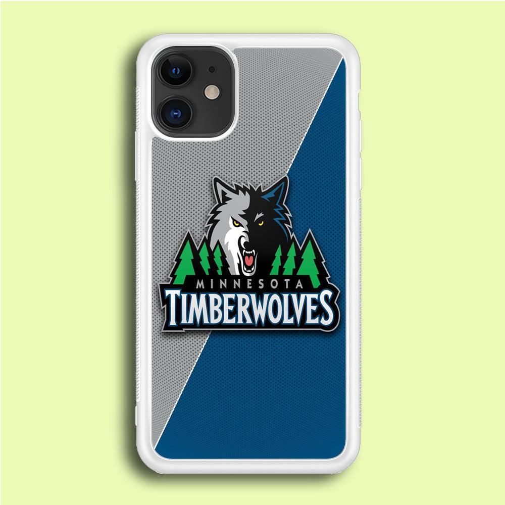 NBA Minnesota Timberwolves Basketball 001 iPhone 12 Mini Case-Rubber / White (2D Case)-Xtracase