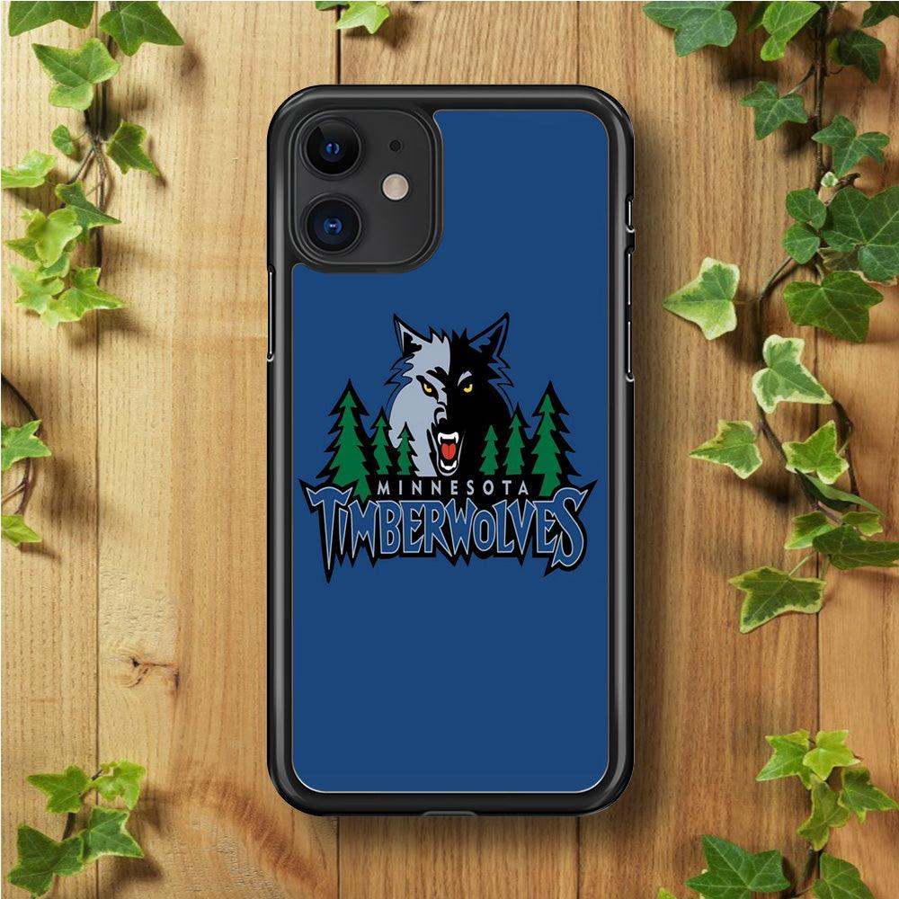 NBA Minnesota Timberwolves Basketball 002 iPhone 11 Case-Rubber / Black (2D Case)-Xtracase