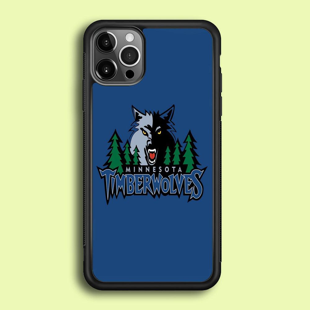 NBA Minnesota Timberwolves Basketball 002 iPhone 12 Pro Case-Rubber / Black (2D Case)-Xtracase
