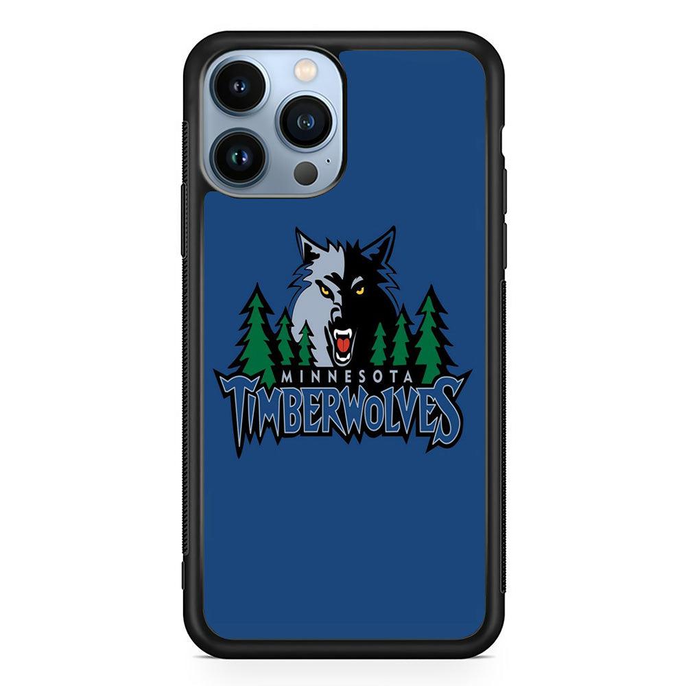 NBA Minnesota Timberwolves Basketball 002 iPhone 13 Pro Case-Rubber / Black (2D Case)-Xtracase