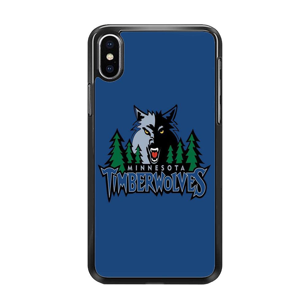 NBA Minnesota Timberwolves Basketball 002 iPhone Xs Case-Rubber / Black (2D Case)-Xtracase