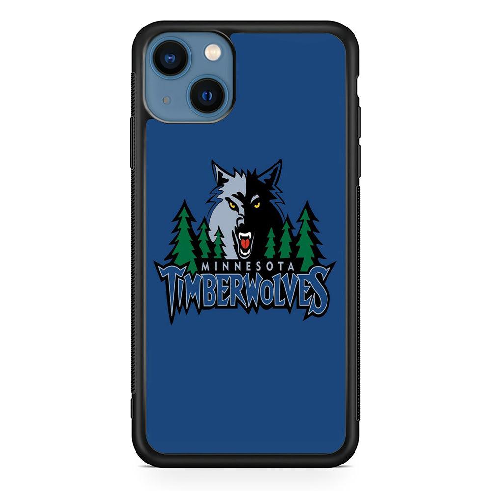 NBA Minnesota Timberwolves Basketball 002 iPhone 13 Case-Rubber / Black (2D Case)-Xtracase
